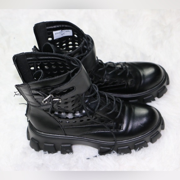 Mudd KRYSTAL-105L Women’s Black Combat Boots Size 6.5 Chunky Platform Lace-Up - Picture 4 of 11